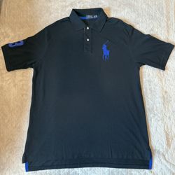 Polo Ralph Lauren Big Pony Men’s Sz XLT Black/Blue Logo Shirt