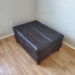 Dark Brown Ottoman - Pull out twin size guest bed