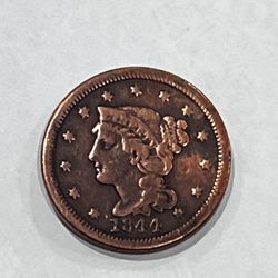 1844 Braided Hair Large Cent