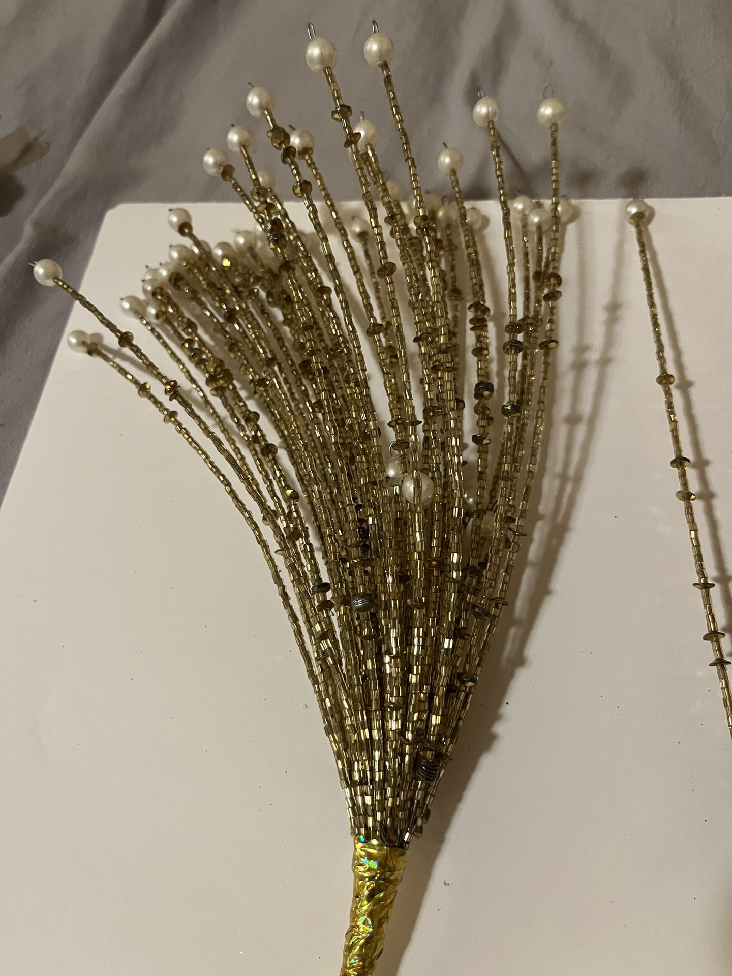 Gold Decorative Floral Picks Brand New