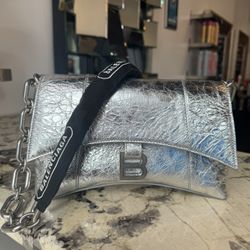 Balenciaga Silver Clutch
