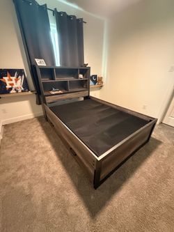 Full Size Bed with Bookcase and Trundle