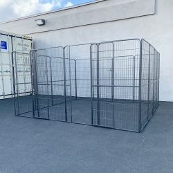 New In Box $360 Dog 16-Panel Playpen, 10x10x5ft Tall Heavy Duty Pet Exercise Fence Crate Kennel Gate