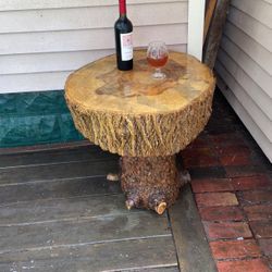 Tree Stump Garden Table