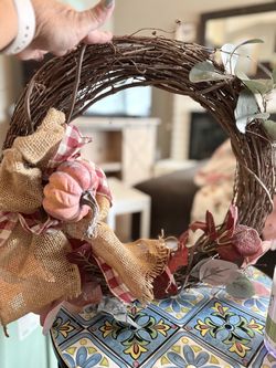 Fall Grapevine Wreath with Pumpkins and Burlap
