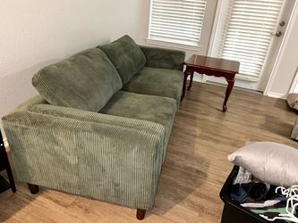 Green corduroy couch