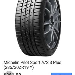 1 Michellin used 19 inch tire pilot sport 285/30 zr19