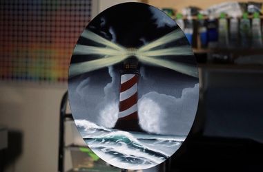 11x14 Lighthouse Ocean Oil Painting