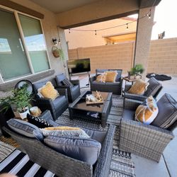 8 Piece Wicker Patio Furniture Set w/ Cushions Included **NEW**Same Day Delivery** 