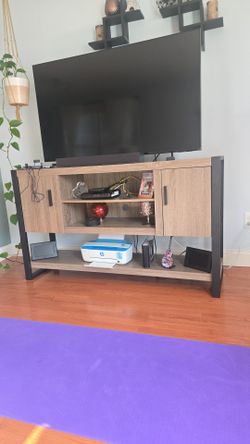 Contemporary rustic tv entertainment stand
