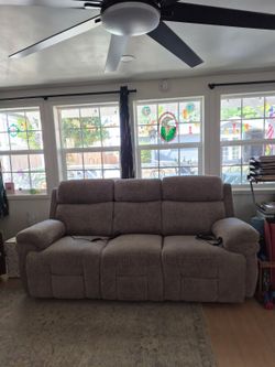 Grey Reclining Couch Set