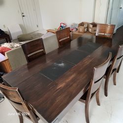 Hart wood six chairs table