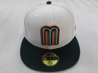 Mexico WBC 2023 New Era 59Fifty Fitted Hat Size 7 1/2  - Chrome White / Dark Green
