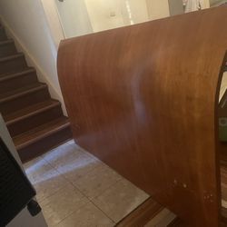 Teak Wood Headboard w/ 2 Night Stands