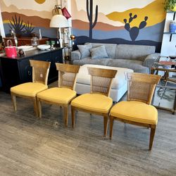 Amazing Yellow Dining Chairs / Vintage Set Of 4