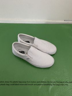 White Vans Slip Ons (size: 8)
