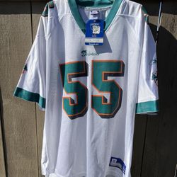 Vintage Rare Junior Seau #55 Miami Dolphins Reebok On Field NWT Jersey Size XL