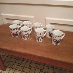 Eight Home For The Holidays Coffee Mugs 