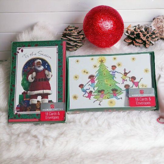 American Greetings Christmas Cards, 2 boxes, 18 cards and envelopes in each