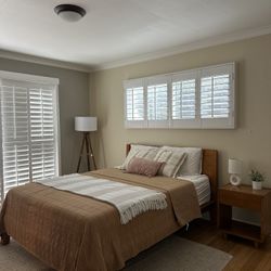 Thuma Bed Set – Frame, Mattress, Pillows, Nightstand & Bedding