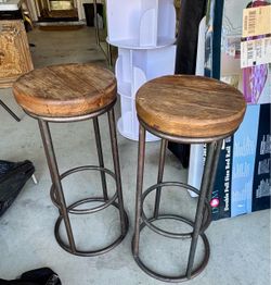 Barstools Wood and Iron