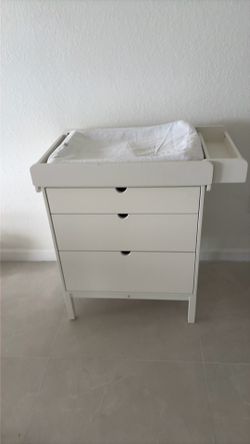 White Changing Table with Drawers
