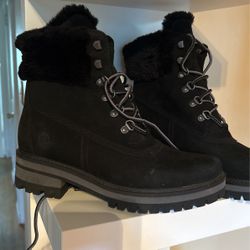 Black Timberland Fur Booties 