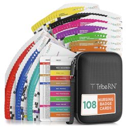 Tribe RN PocketGuru Nursing Pocket Reference Cards - Nursing School Essentials Cheat Sheet for Nurses - 108 Quick Access Pocket Cards