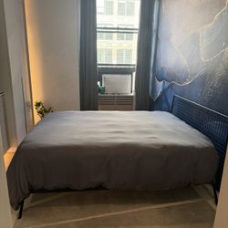 CB2 Niander Mesh Headboard & Queen Platform Bed 