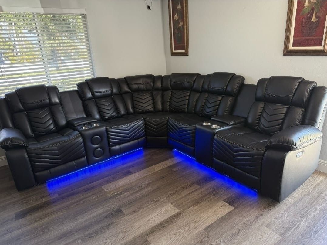 Black Reclining Sectional Sofa New π