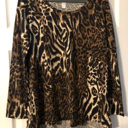 NWT M Lynnae shirt cheetah leopard animal print