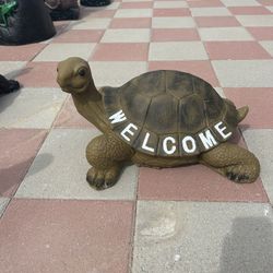 New Welcome Turtle Made Out Of Cement Perfect Gift 