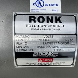 35KVA Ronk Phase Converter And 5KVA 120V/240V GE Buck Boost Transformer