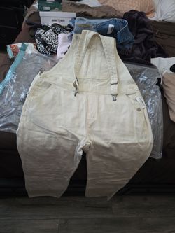 Old Navy Cream Denim Overalls