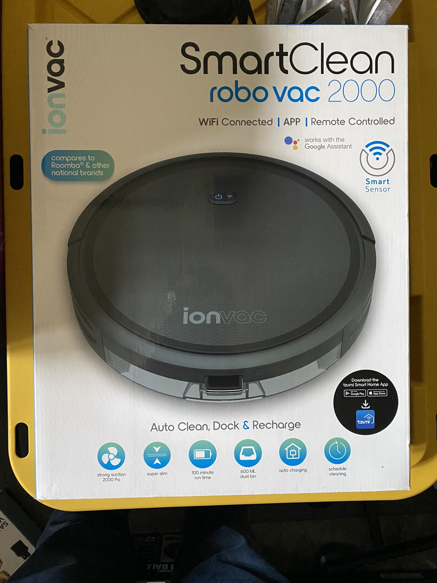 Ionvac SmartClean 2000 Robovac - WiFi Robotic Vacuum with App/Remote Control, New
