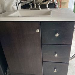 Bathroom Vanity, With Sink and Faucet.  $ 80.00
