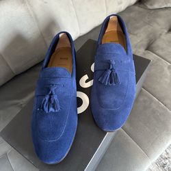 Hugo Boss (BOSS) Blue Tassel Loafers – Brand New