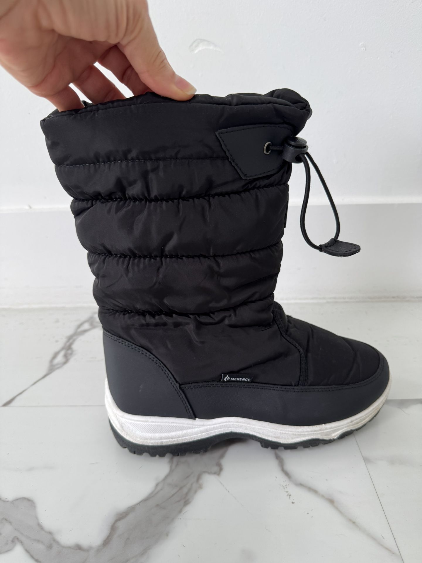 MERENCE Women's Snow Boots Winter II Waterproof Fur Lined Black Size 7