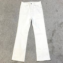 FRAME The Reboot Crop White Jeans Women 27 High Rise Bootcut Stretch Denim Pants
