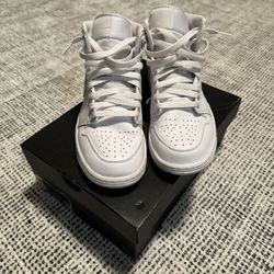 Jordan 1 Mid Triple Whites