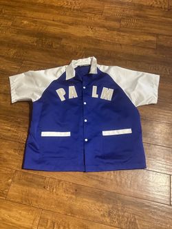 Blue and White 'PALM ANGELS' Bowling style Shirt