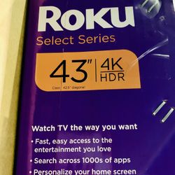 Roku - 43" Class Select Series 4K LED Smart RokuTV (2025)  Brand New In Box