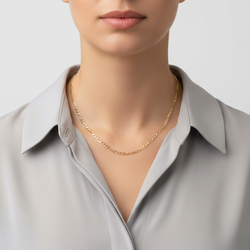 14K Yellow Gold 19" Figaro Chain