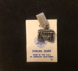 Vintage sterling silver by boss trolley charm