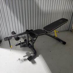 Weight bench and Large Bar