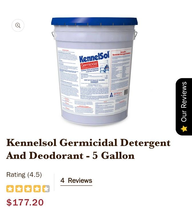 Kensol Kennelsol 5 Gal. NEW germicidal cleaner, deodorizer and disinfectant
