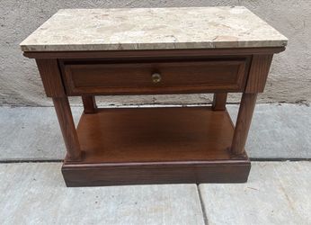 Vintage Side, Accent Table With Marble Top