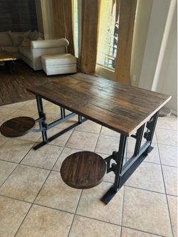 Wood/iron Dining Table