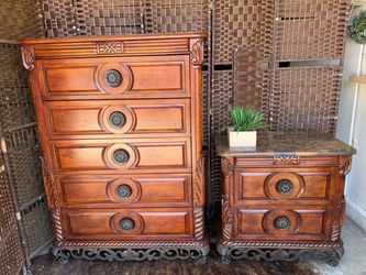 Wood Dresser $85and Nightstand $35 for sale together
