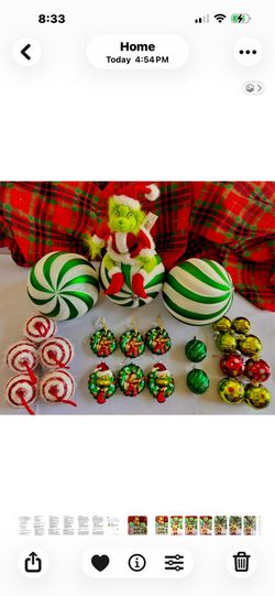 Grinch Christmas Tree Ornament Set - 24 Pieces - Whoville Theme Decor